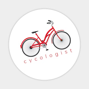Cycologist Cute Red Bike Cyclists Design Magnet